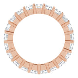 10K Gold Square Lab-Grown Diamond Shared-Prong Eternity Band – 3x3 mm Stones - Rose Gold - view 2