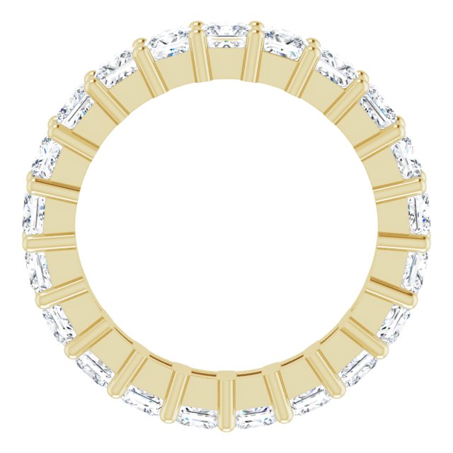 14K Gold Square Lab-Grown Diamond Shared-Prong Eternity Band – 3x3 mm Stones - Yellow Gold - view 2