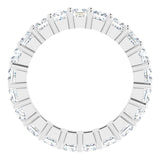 10K Gold Square Lab-Grown Diamond Shared-Prong Eternity Band – 3x3 mm Stones - White Gold - view 2