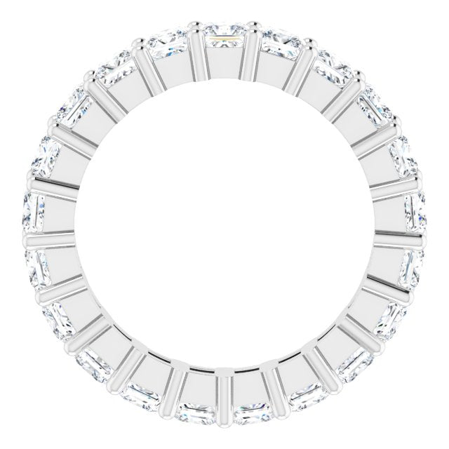 10K Gold Square Lab-Grown Diamond Shared-Prong Eternity Band – 3x3 mm Stones - White Gold - view 2