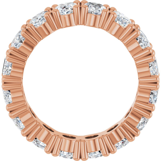 10K Gold Oval Natural Diamond Shared-Prong Eternity Band – 6x4 mm Stones - Rose Gold - view 2