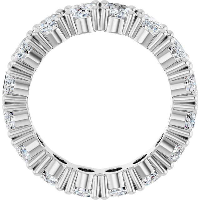 10K Gold Oval Lab-Grown Diamond Shared-Prong Eternity Band – 6x4 mm Stones - White Gold - view 2