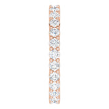 10K Gold Round Natural Diamond Shared-Prong Eternity Band – 2.25 mm Stones - Rose Gold - view 4