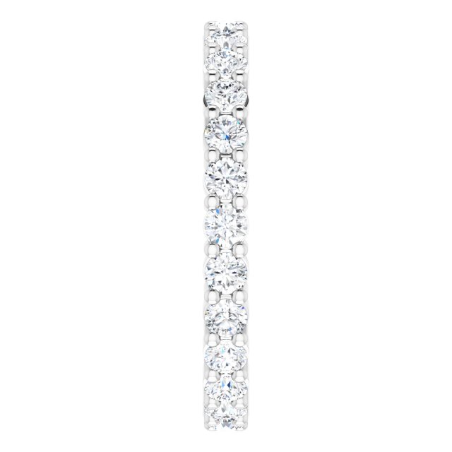 10K Gold Round Lab-Grown Diamond Shared-Prong Eternity Band – 2.25 mm Stones - White Gold - view 4
