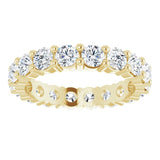 14K Gold Round Lab-Grown Diamond Shared-Prong Eternity Band – 3.5 mm Stones - Yellow Gold - view 3