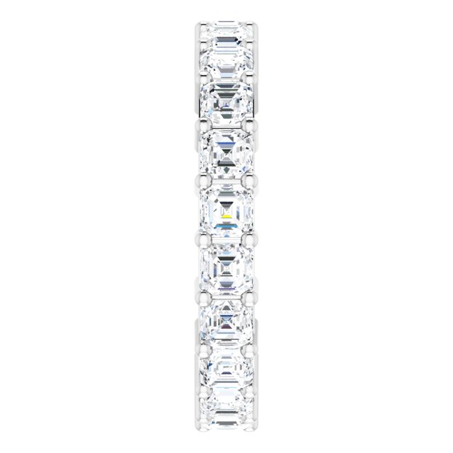 Platinum Asscher Lab-Grown Diamond Shared-Prong Eternity Band – 3x3 mm Stones - view 4