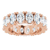10K Gold Oval Lab-Grown Diamond Shared-Prong Eternity Band – 6x4 mm Stones - Rose Gold - view 3