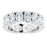 10K Gold Oval Lab-Grown Diamond Shared-Prong Eternity Band – 6x4 mm Stones - White Gold - view 3