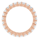 10K Gold Square Lab-Grown Diamond Shared-Prong Eternity Band – 2.5x2.5 mm Stones - Rose Gold - view 2