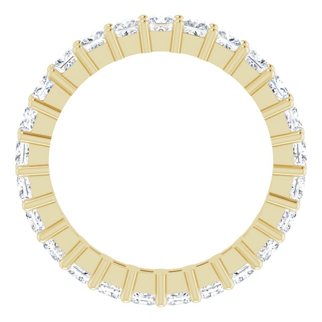 14K Gold Square Lab-Grown Diamond Shared-Prong Eternity Band – 2.5x2.5 mm Stones - Yellow Gold - view 2