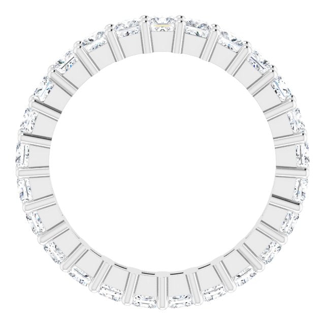 10K Gold Square Natural Diamond Shared-Prong Eternity Band – 2.5x2.5 mm Stones - White Gold - view 2