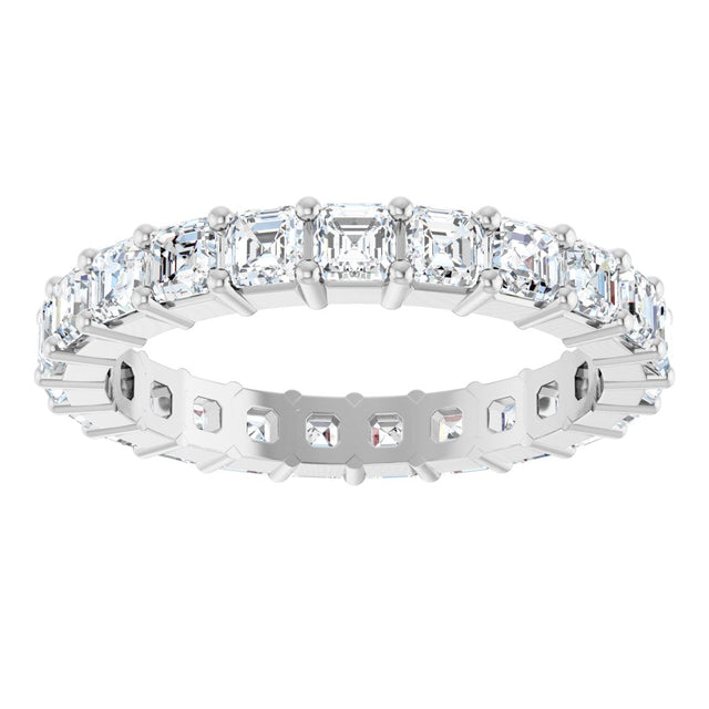 Platinum Asscher Lab-Grown Diamond Shared-Prong Eternity Band – 2.6x2.6 mm Stones - view 3