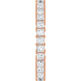 10K Gold Square Natural Diamond Shared-Prong Eternity Band – 2x2 mm Stones - Rose Gold - view 4