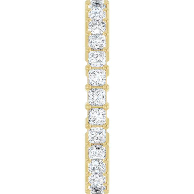 14K Gold Square Lab-Grown Diamond Shared-Prong Eternity Band – 2x2 mm Stones - Yellow Gold - view 4