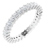 Platinum Square Lab-Grown Diamond Shared-Prong Eternity Band – 2x2 mm Stones