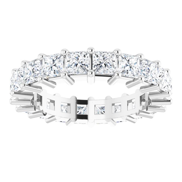 10K Gold Square Lab-Grown Diamond Shared-Prong Eternity Band – 3.25x3.25 mm Stones - White Gold - view 3