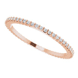 10K Gold Round Lab-Grown Diamond Shared-Prong Eternity Band – 1 mm Stones - Rose Gold - view 5