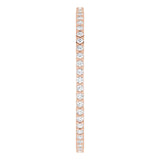 10K Gold Round Natural Diamond Shared-Prong Eternity Band – 1 mm Stones - Rose Gold - view 4