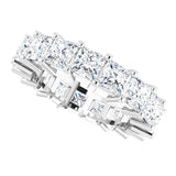 10K Gold Square Natural Diamond Shared-Prong Eternity Band – 4x4 mm Stones - White Gold - view 5