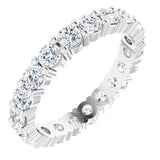 10K Gold Round Lab-Grown Diamond Shared-Prong Eternity Band – 3 mm Stones - White Gold