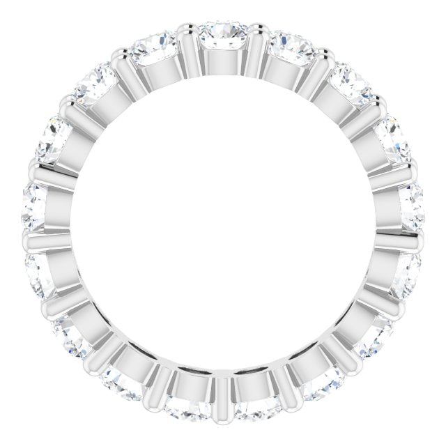 10K Gold Round Lab-Grown Diamond Shared-Prong Eternity Band – 3.75 mm Stones - White Gold - view 2