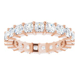 14K Gold Asscher Lab-Grown Diamond Shared-Prong Eternity Band – 3x3 mm Stones - Rose Gold - view 3