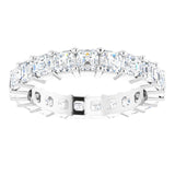 Platinum Asscher Lab-Grown Diamond Shared-Prong Eternity Band – 3x3 mm Stones - view 3