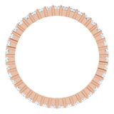 10K Gold Square Natural Diamond Shared-Prong Eternity Band – 1.5x1.5 mm Stones - Rose Gold - view 2