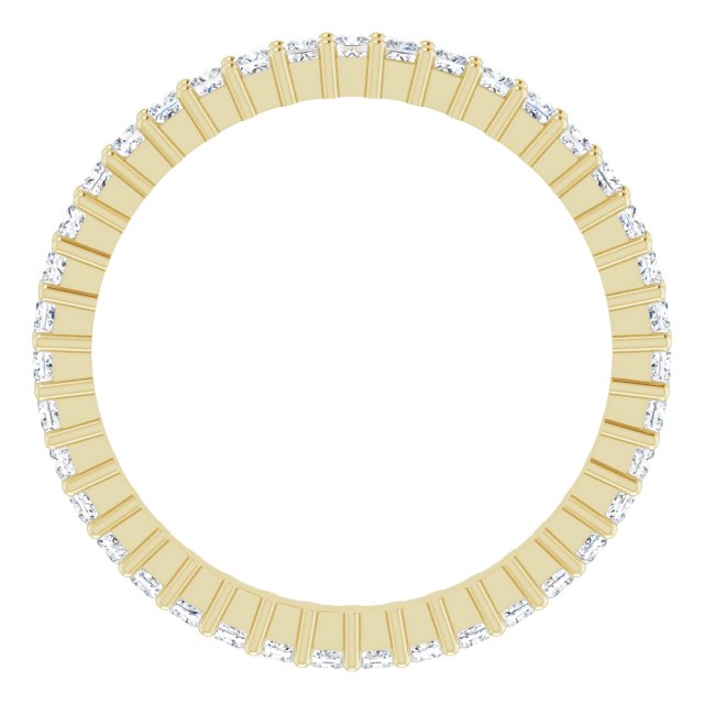 14K Gold Square Lab-Grown Diamond Shared-Prong Eternity Band – 1.5x1.5 mm Stones - Yellow Gold - view 2