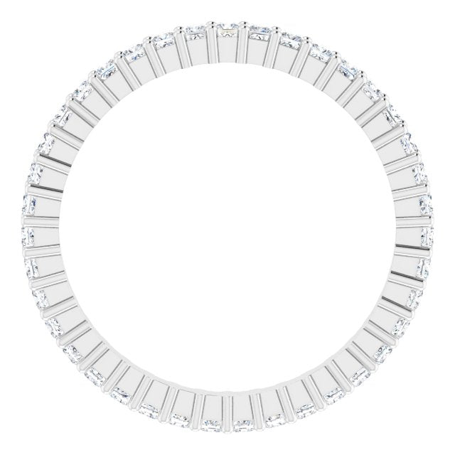 10K Gold Square Natural Diamond Shared-Prong Eternity Band – 1.5x1.5 mm Stones - White Gold - view 2