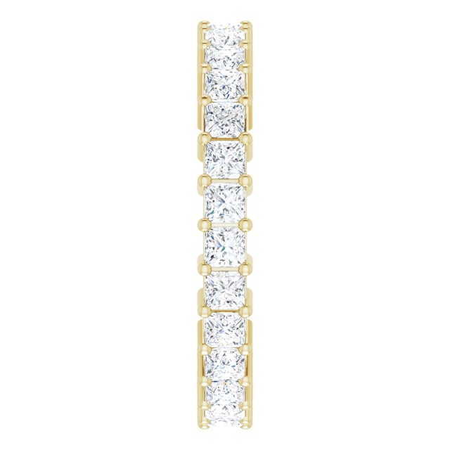 14K Gold Square Lab-Grown Diamond Shared-Prong Eternity Band – 2.25x2.25 mm Stones - Yellow Gold - view 4