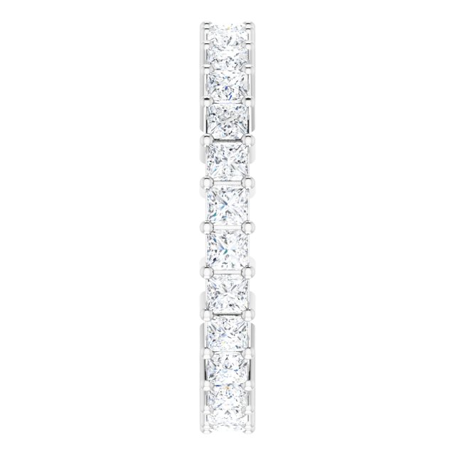 10K Gold Square Natural Diamond Shared-Prong Eternity Band – 2.25x2.25 mm Stones - White Gold - view 4