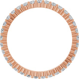 10K Gold Round Lab-Grown Diamond Shared-Prong Eternity Band – 1.7 mm Stones - Rose Gold - view 2