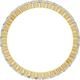 14K Gold Round Natural Diamond Shared-Prong Eternity Band – 1.7 mm Stones - Yellow Gold - view 2