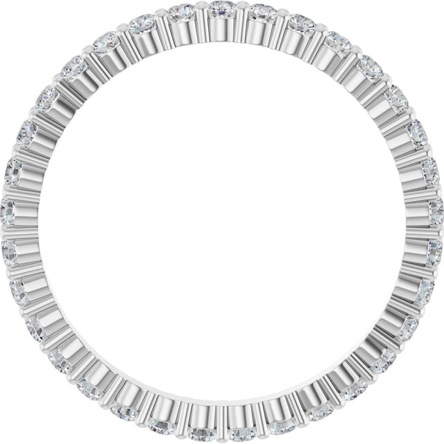 Platinum Round Natural Diamond Shared-Prong Eternity Band – 1.7 mm Stones - view 2