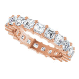 14K Gold Asscher Lab-Grown Diamond Shared-Prong Eternity Band – 3x3 mm Stones - Rose Gold - view 5
