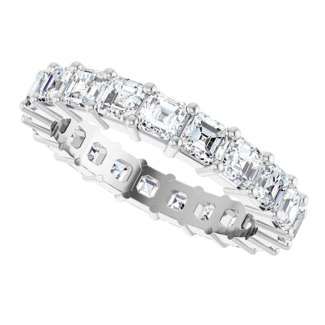 Platinum Asscher Lab-Grown Diamond Shared-Prong Eternity Band – 3x3 mm Stones - view 5