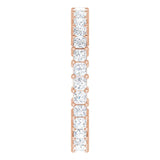 10K Gold Square Natural Diamond Shared-Prong Eternity Band – 2x2 mm Stones - Rose Gold - view 4