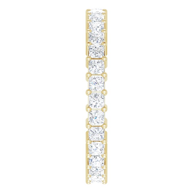 14K Gold Square Lab-Grown Diamond Shared-Prong Eternity Band – 2x2 mm Stones - Yellow Gold - view 4