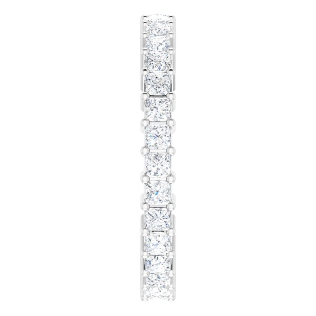 10K Gold Square Natural Diamond Shared-Prong Eternity Band – 2x2 mm Stones - White Gold - view 4