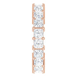 10K Gold Square Natural Diamond Shared-Prong Eternity Band – 3.25x3.25 mm Stones - Rose Gold - view 4