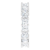 10K Gold Square Natural Diamond Shared-Prong Eternity Band – 3.25x3.25 mm Stones - White Gold - view 4