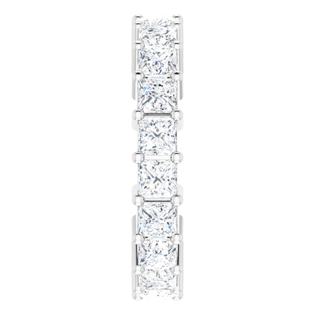 10K Gold Square Natural Diamond Shared-Prong Eternity Band – 3.25x3.25 mm Stones - White Gold - view 4