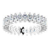 Platinum Marquise Natural Diamond Shared-Prong Eternity Band – 4x2 mm Stones - view 3