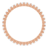 10K Gold Round Lab-Grown Diamond Shared-Prong Eternity Band – 1.5 mm Stones - Rose Gold - view 2