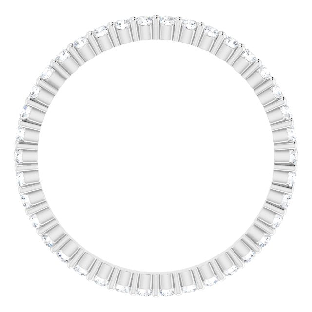 10K Gold Round Lab-Grown Diamond Shared-Prong Eternity Band – 1.5 mm Stones - White Gold - view 2