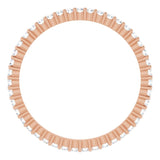 10K Gold Round Natural Diamond Shared-Prong Eternity Band – 1.3 mm Stones - Rose Gold - view 2