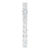 10K Gold Round Natural Diamond Shared-Prong Eternity Band – 2.25 mm Stones - White Gold - view 4