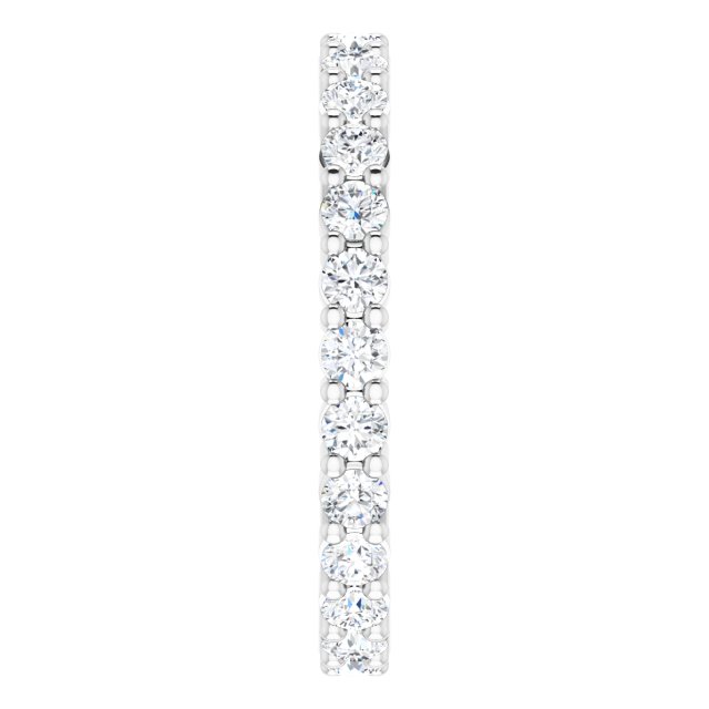 10K Gold Round Natural Diamond Shared-Prong Eternity Band – 2.25 mm Stones - White Gold - view 4