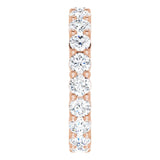 10K Gold Round Natural Diamond Shared-Prong Eternity Band – 3.4 mm Stones - Rose Gold - view 4